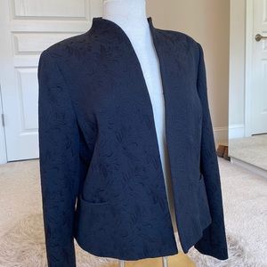Liz Claiborne - Black Brocade Pattern Blazer - Size 14